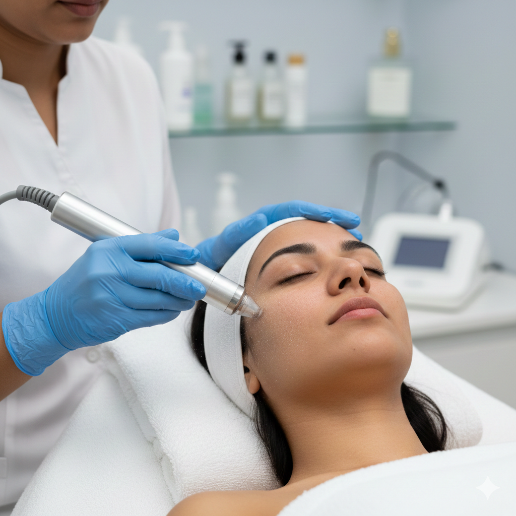 Microdermabrasion treatment for smooth skin